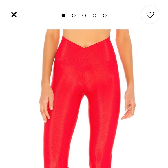 Beach Riot Cara Ribbed Leggings - Red - Picture 2 of 9